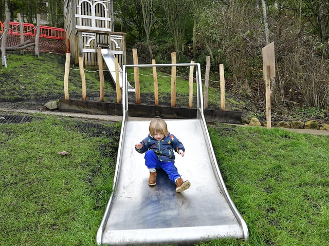 Children have been exploring the mini slide already.