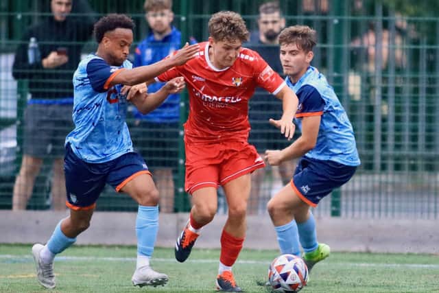 Bridlington Town on the attack at Beverley Town. Photo by TCF Photography