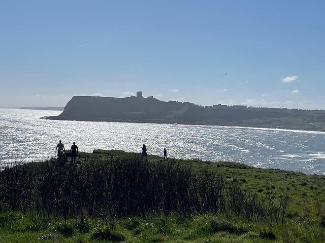 The castle headland from the coastal path, by Dawn Humphrey