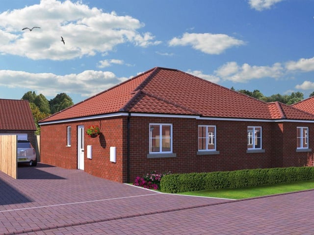 This two bedroom semi-detached bungalow is for sale with William H Brown for £200,000.