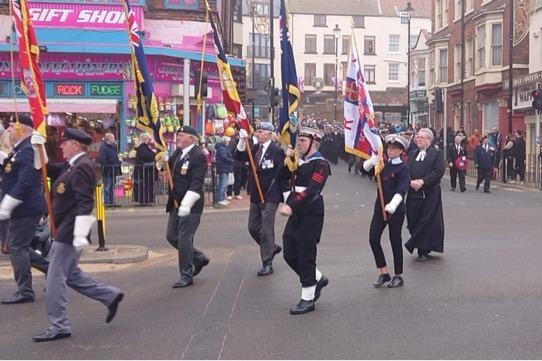 Standard bearers in the parade
