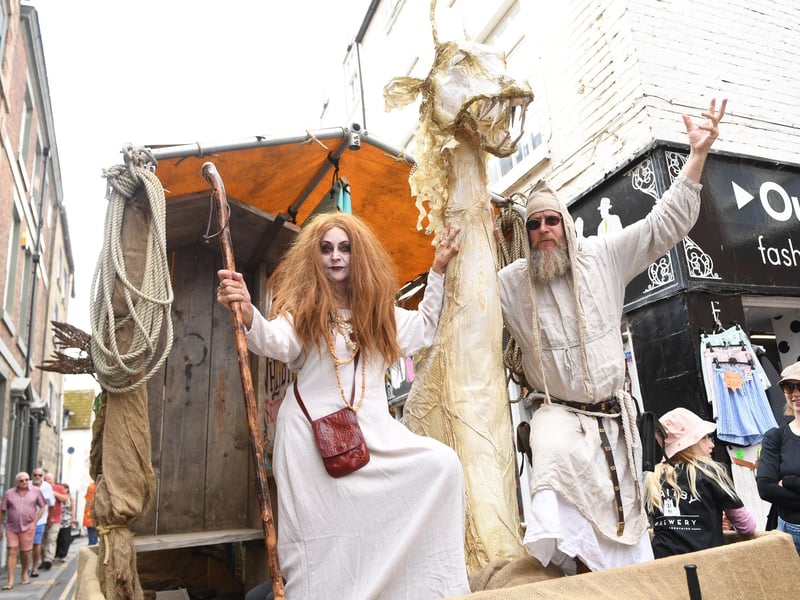 The fancy dress parade makes its way through Whitby. photo: Gerard Binks