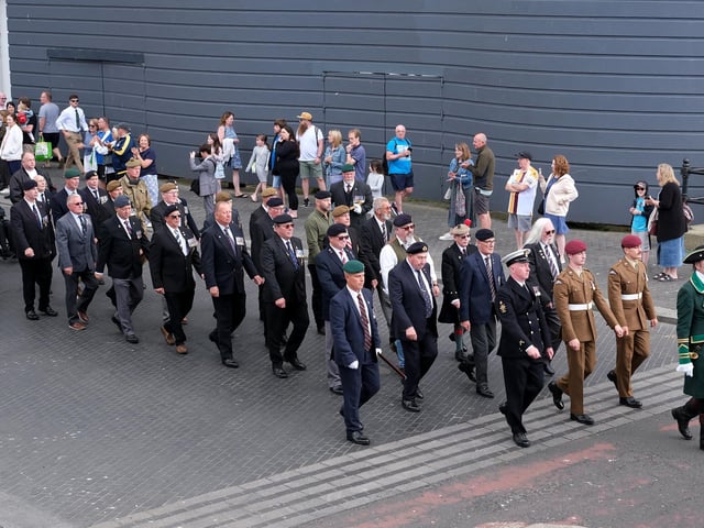 Marching on the promenade at Bridlington Armed Forces Day. picture: Richard Ponter