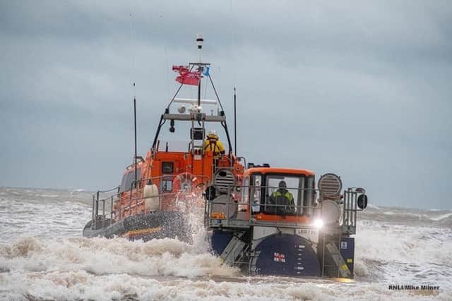 The volunteer crew of the Bridlington RNLI launched at 4.20pm and were on scene within five minutes. Photo: RNLI/Mike Milner