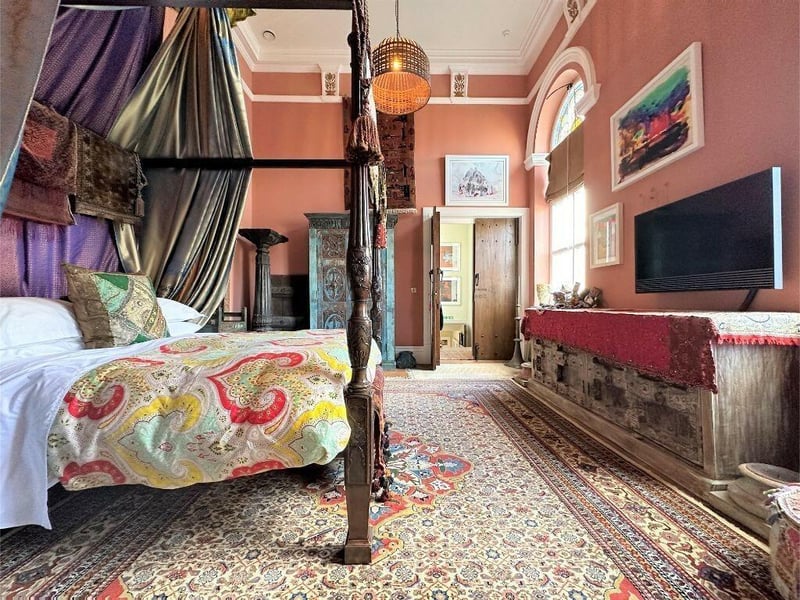 One of the lavishly furnished double bedrooms within the property.