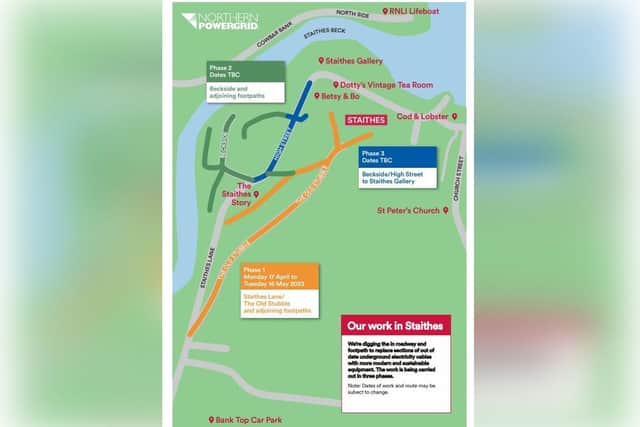 The Northern Powergrid work due to go on in Staithes, near Whitby.