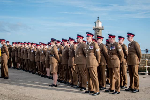 Members of the REME on Whitby west pier. Photo: Deborah McCarthy