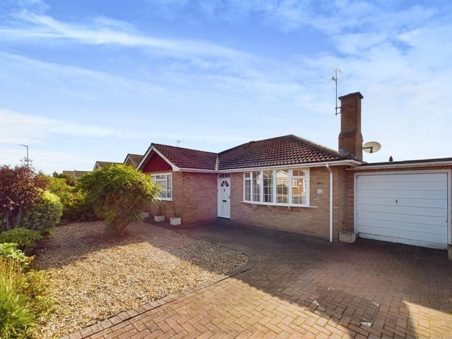 This two bedroom detached bungalow is for sale with Hunters for £250,000.