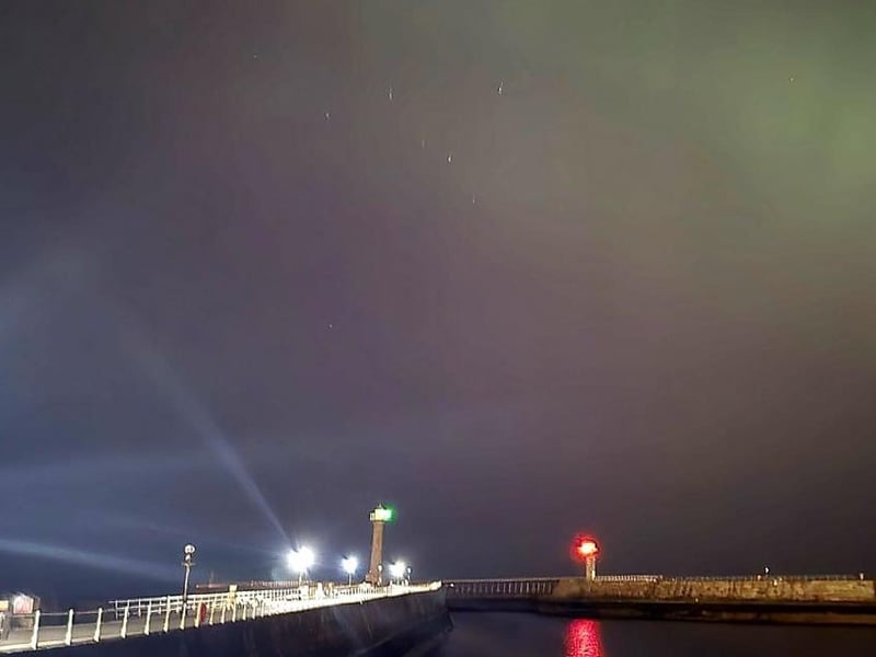Aurora Borealis dance in the sky over Whitby.picture by Kelly Brown