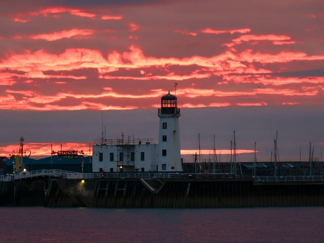 Blazing sunrise at Scarborough, by Beverley Senturk.