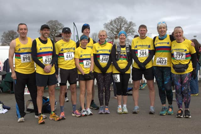 The Scarborough Athletic Club runners line up at the Thirsk 10 on Sunday March 16.