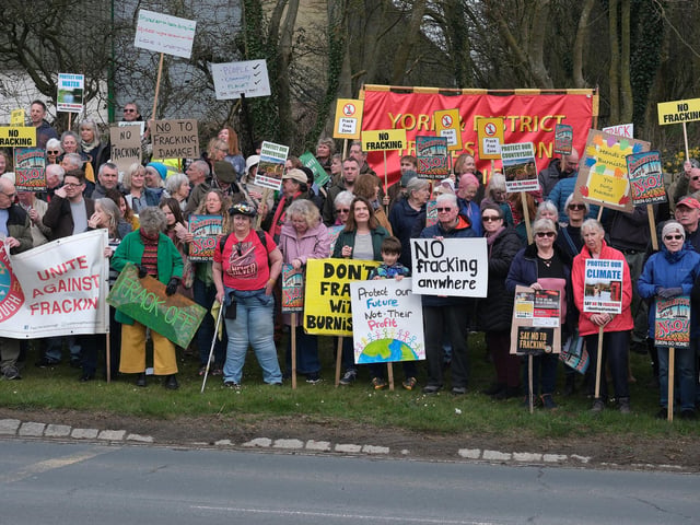 Protestors gather. picture: Richard Ponter