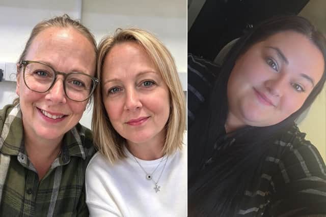 Left: Clare Tomlinson and Samantha Hunt (Co-Production Award). Right: Leonne Ridsdale (Registered Manager Award).