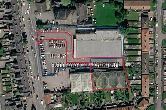 The site of the new parking spaces at Aldi on St John Street. Image courtesy of the Applicant/Google Earth