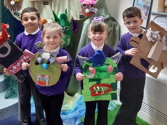 Barrowcliff School youngsters proud of their work.