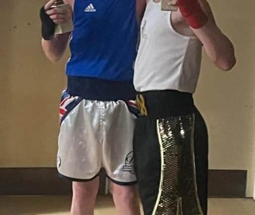 Scarborough ABC youngster Riley Wilford, blue vest, is pictured after his win.