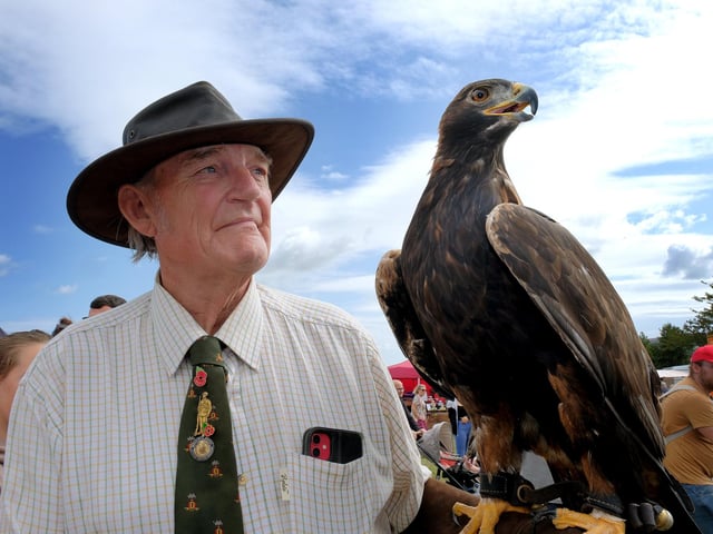Mike Kinder with Tzar the Golden Eagle