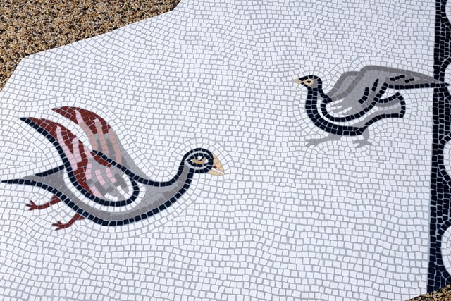 A close-up of the mosaic in Scarborough.