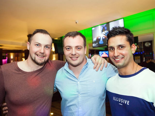James, Musty & Nick enjoy a lad's night out in Bar2B.