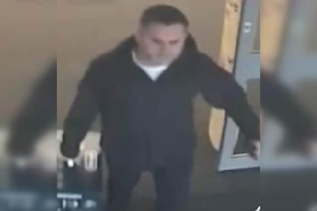 North Yorkshire Police have issued this CCTV photo of a man they would like to speak to, following the theft. Photo courtesy of North Yorkshire Police.