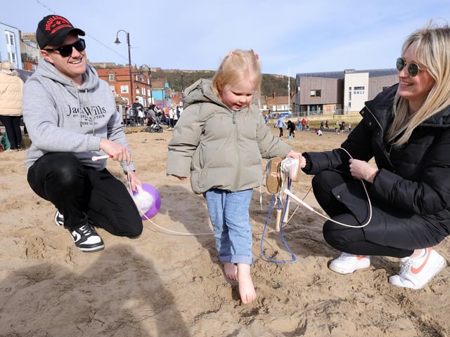 Family skipping fun