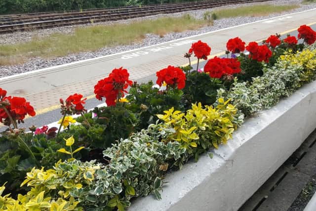 Malton in Bloom's floral displays brighten the station