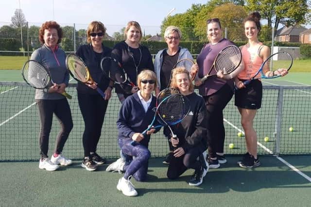 The Friday night ladies group at Bridlington LTC, are back, from left, Lesley Clark, Adene Kynman, Zoe Taylor, Davina Allan-lees, Diane Barmby and Alex Kynman. Front row, Penny Clark and Jo Turnbull. This group who are coached by club coach John Ashton.