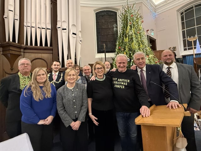 Local dignitaries gather to support the event