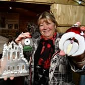 Setting up for Whitby's Christmas Festival ... Jane Kinroy and Karen Neeson of Yorkshire Fused Glass.
picture: Richard Ponter