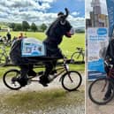 Johnathan Binney and Lee Bilbrough have cycled 167 miles from Blackpool to Scarborough, dressed as a pantomime horse.