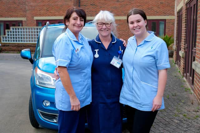 The home care service team: Michelle Thompson, left, Sue Boulton and Aimee Millward. (Photo: Saint Catherine's Hospice)