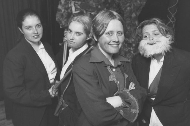 Scarborough Sixth Form College students put on a production of The Tempest back in July, 1997. Staged by the cast and crew in their own time. Pictured are the nobles, from left, Katharine Williams, Marie Daniels, Sarah Evans, and Louise Taylor. 