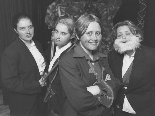 Scarborough Sixth Form College students put on a production of The Tempest back in July, 1997. Staged by the cast and crew in their own time. Pictured are the nobles, from left, Katharine Williams, Marie Daniels, Sarah Evans, and Louise Taylor. 