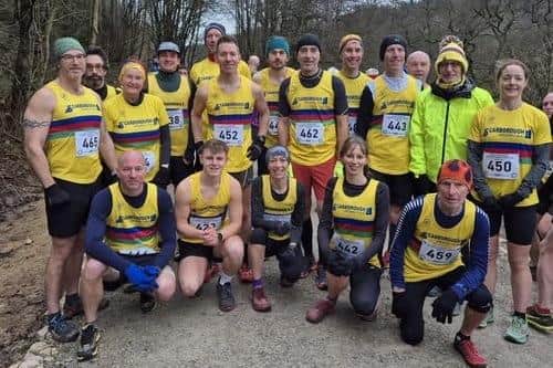 Scarborough Athletic Club runners line up at the East Yorkshire Cross Country League fixture at Dalby.