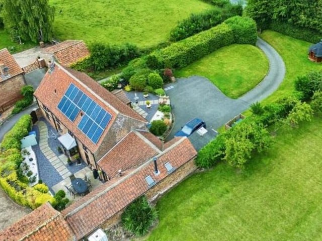 An aerial view of the property.