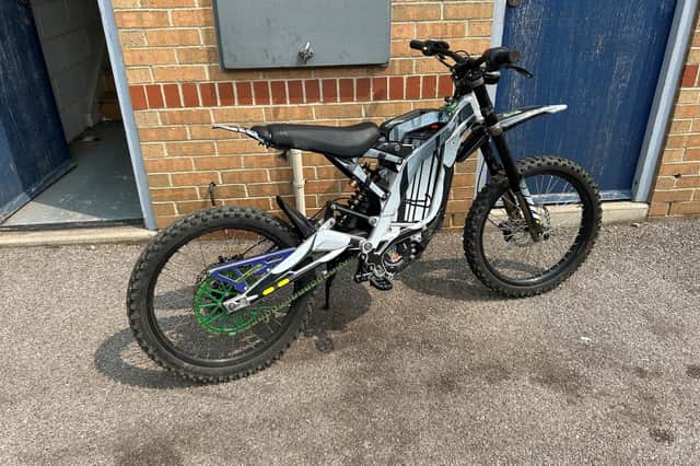 Humberside Police officers seized an electric off-road motorcycle on Saturday (May 31). Photo: Humberside Police.