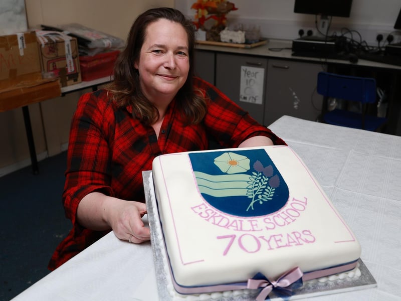 Terri-Anne Jones with the Eskdale School cake pic.