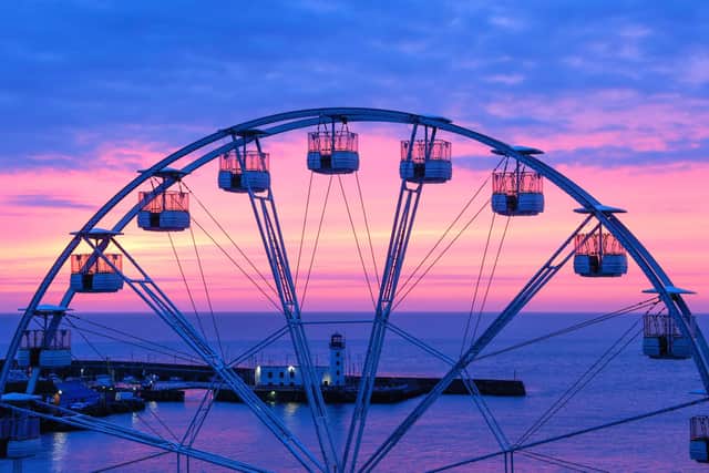 Stunning sky seen through the Scarborough Wheel on the seafront. photo: Beverley Senturk