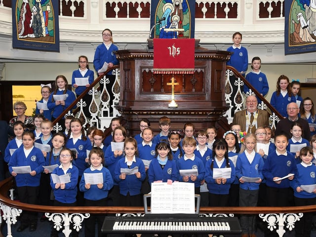 Hilderthorpe School's choir at the Christmas Tree Festival in 2017. PA1748-22k