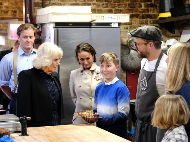 A delighted smile for the Queen Consort, Camilla.
