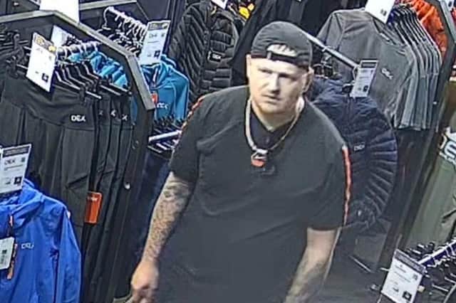 Police have released this image of a man they'd like to speak to after clothing was stolen from GO Outdoors in Scarborough.