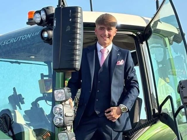 Ruben Hepworth with an unusual mode of transport for the prom!