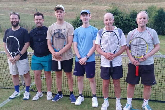 The Hackness and Scarborough Tennis Club Men's A team surged to a 7-2 home win against Bridlington. Photo by Mark White