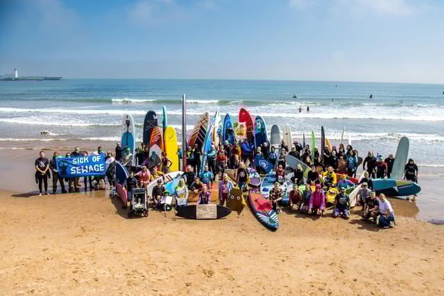 Protesters at Scarborough's South Bay