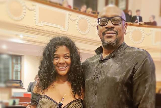 Musical director of Scarborough Symphony Orchestra Shaun Matthew with oboist Esther Williams, the soloist for the February concert at Queen Street
