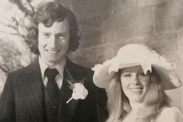 Jerry and Wendy Wellington on their wedding day in December 1972.