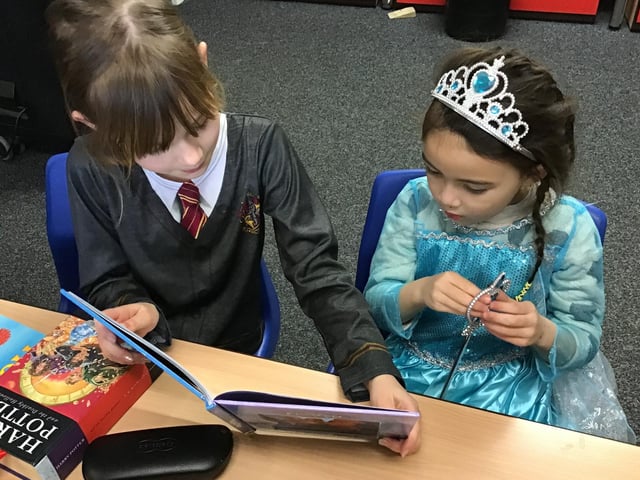 Stakesby Primary Academy's World Book Day attracted princesses and characters from Harry Potter.
