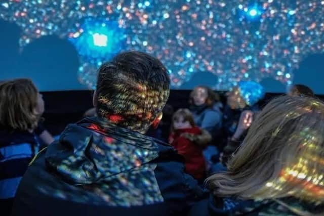 You can still see the night sky when cloudy thanks to the immersive planetary dome.