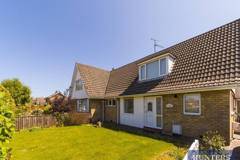 This three bedroom semi-detached bungalow is for sale with Hunters for £260,000.