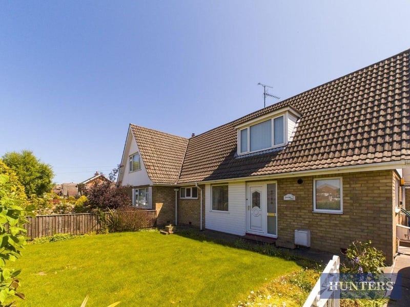 This three bedroom semi-detached bungalow is for sale with Hunters for £260,000.